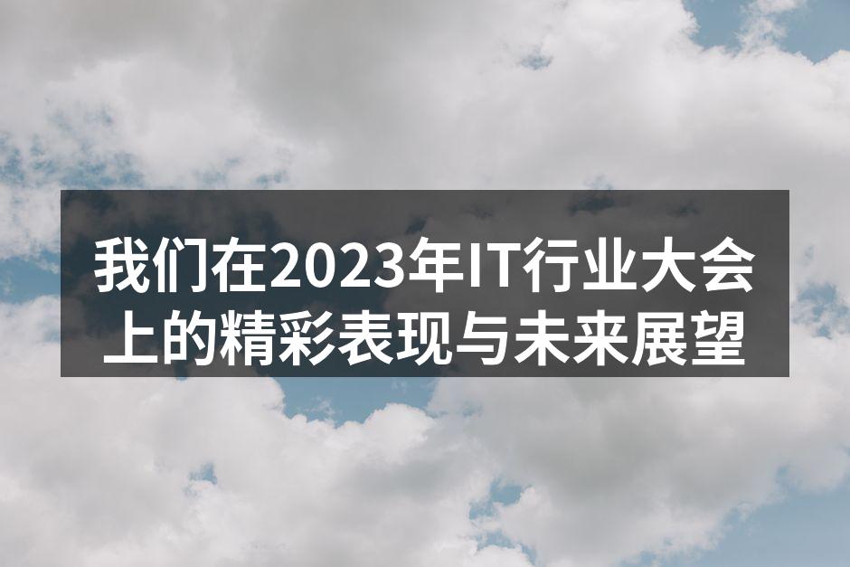 我们在2023年IT行业大会上的精彩表现